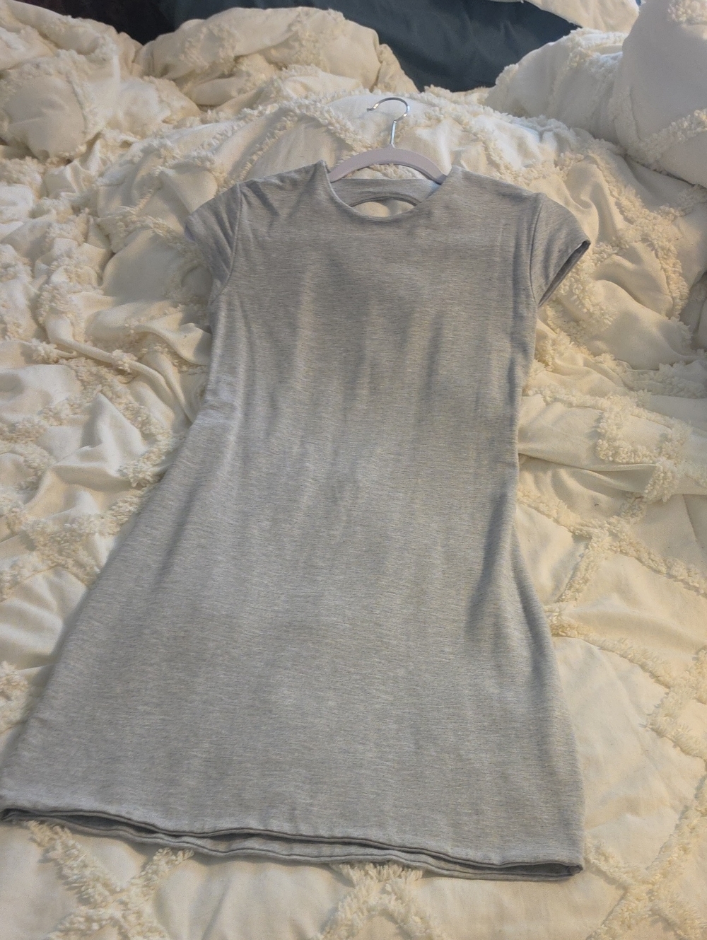 Oh Polly Light Gray Mini T-Shirt Dress